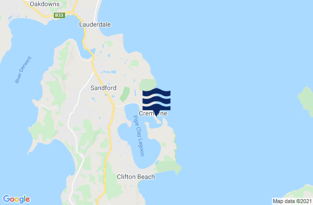 Mappa delle maree di South Arm Peninsula, Australia