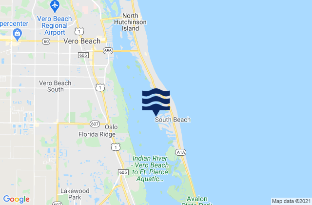Mappa delle maree di South Beach, United States
