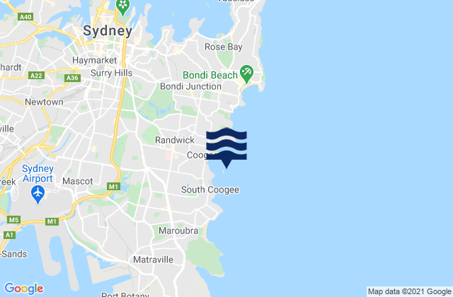 Mappa delle maree di South Coogee, Australia