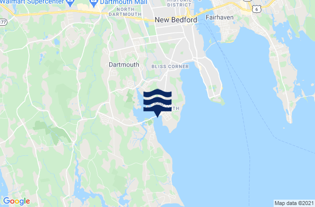 Mappa delle maree di South Dartmouth, United States