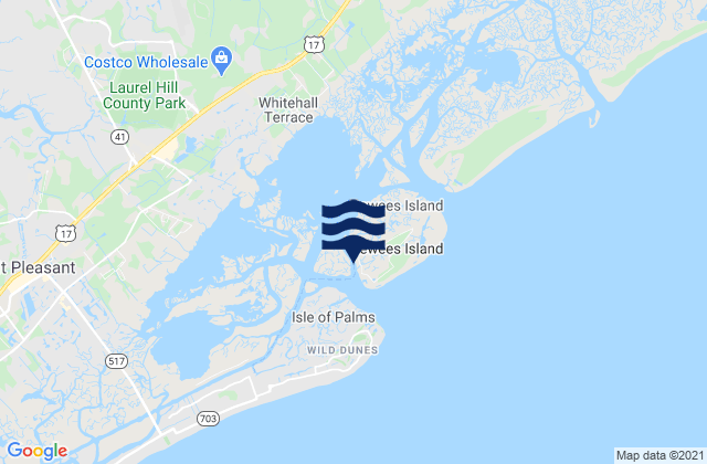 Mappa delle maree di South Dewees Island (Dewees Inlet), United States