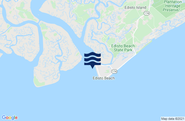 Mappa delle maree di South Edisto River entrance, United States