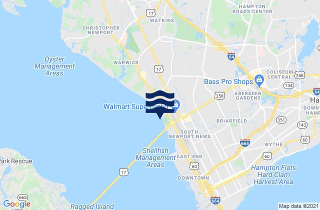 Mappa delle maree di South Newport River, United States