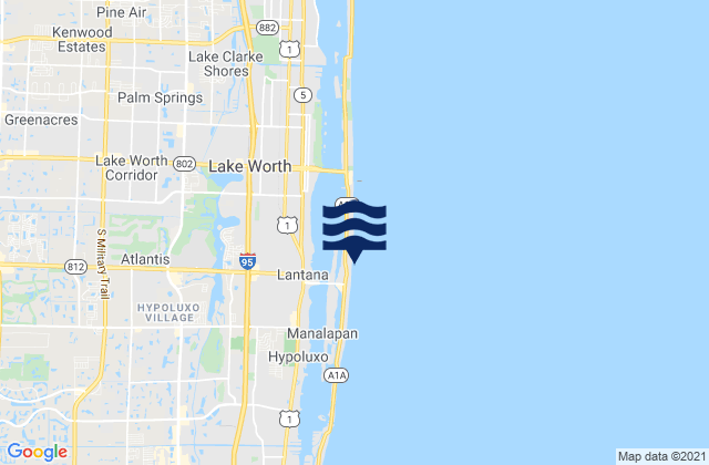 Mappa delle maree di South Palm Beach, United States