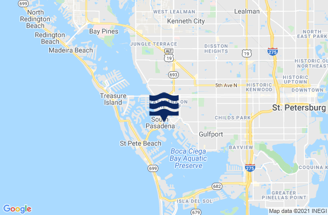 Mappa delle maree di South Pasadena, United States