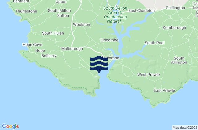 Mappa delle maree di South Sands Beach, United Kingdom