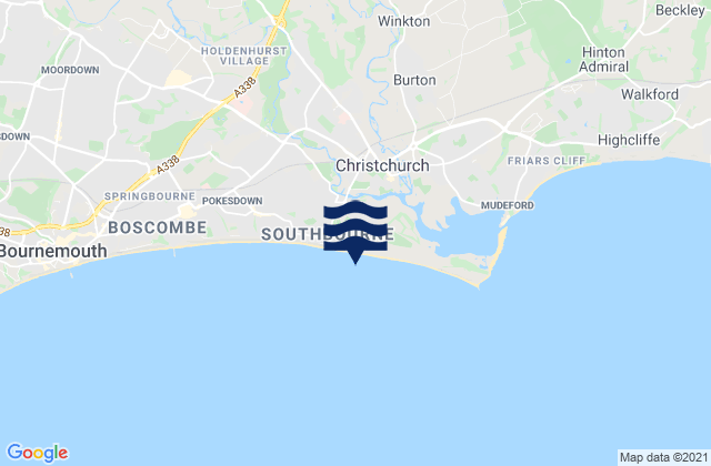 Mappa delle maree di Southbourne, United Kingdom