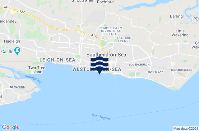 Mappa delle maree di Southend-on-Sea, United Kingdom