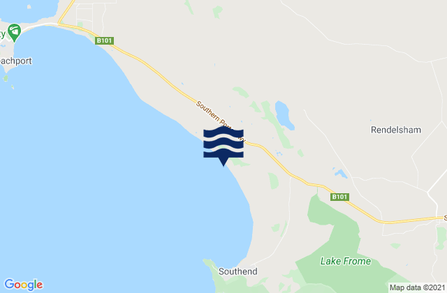 Mappa delle maree di Southend Beach, Australia