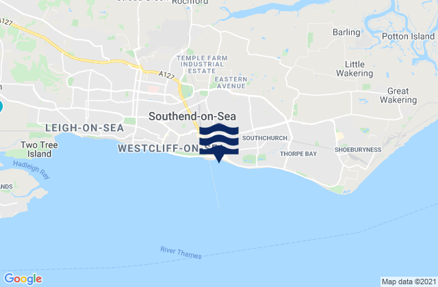 Mappa delle maree di Southend City Beach, United Kingdom