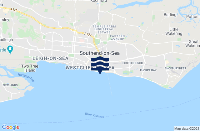 Mappa delle maree di Southend On Sea, United Kingdom