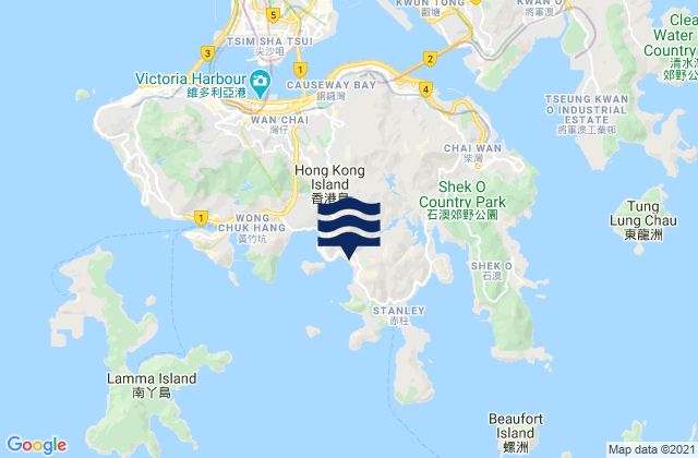 Mappa delle maree di Southern, Hong Kong