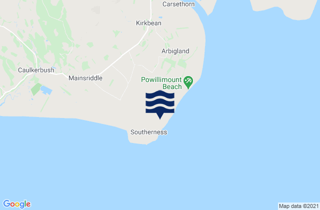 Mappa delle maree di Southerness Beach, United Kingdom