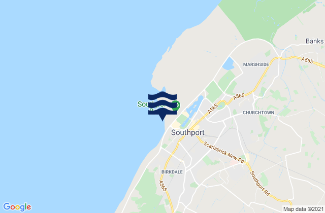 Mappa delle maree di Southport Beach, United Kingdom