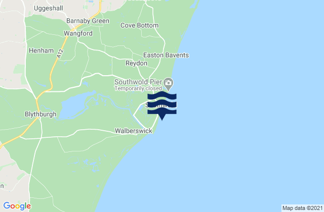Mappa delle maree di Southwold - The Denes Beach, United Kingdom