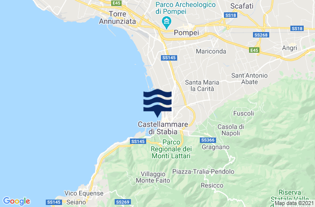 Mappa delle maree di Spiaggia Castellammare di Stabia, Italy