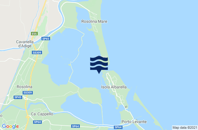 Mappa delle maree di Spiaggia Libera Albarella, Italy