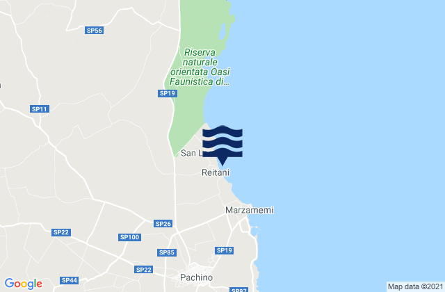 Mappa delle maree di Spiaggia Reitani, Italy