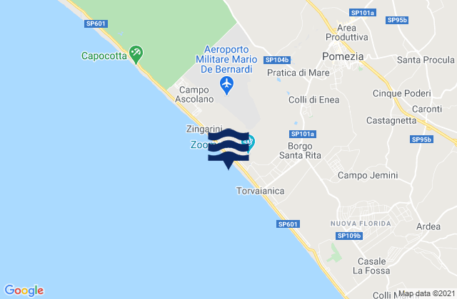 Mappa delle maree di Spiaggia Torvaianica, Italy