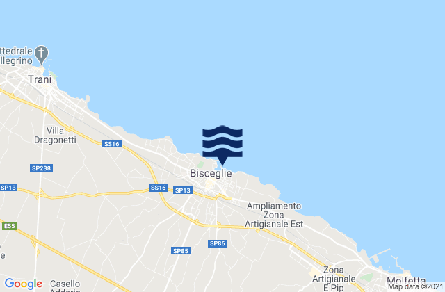 Mappa delle maree di Spiaggia di Bisceglie, Italy