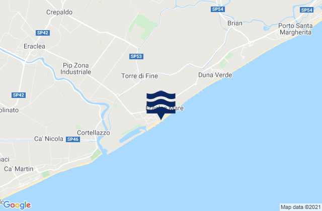 Mappa delle maree di Spiaggia di Eraclea Mare, Italy