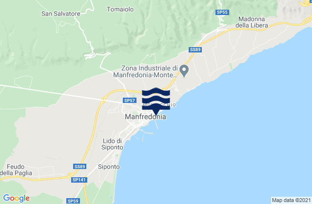 Mappa delle maree di Spiaggia di Manfredonia, Italy