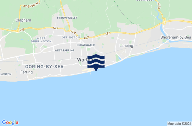 Mappa delle maree di Splash Point Beach, United Kingdom