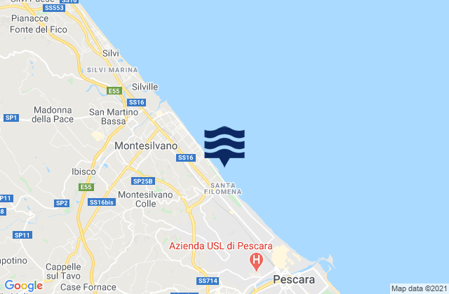 Mappa delle maree di Spoltore, Italy