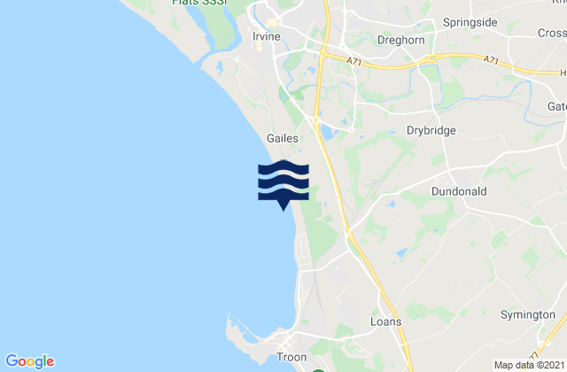 Mappa delle maree di Springside, United Kingdom