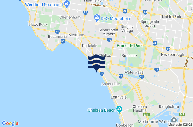 Mappa delle maree di Springvale, Australia