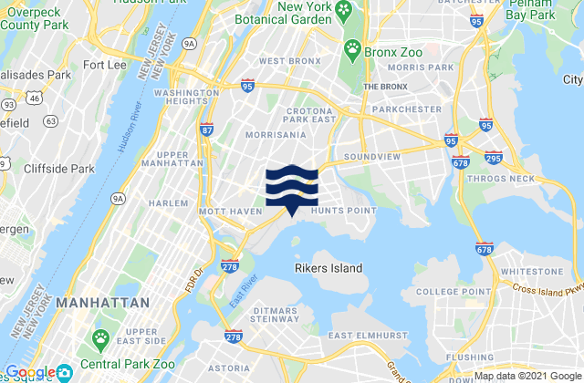 Mappa delle maree di Spuyten Duyvil Creek Entrance, Hudson River, United States