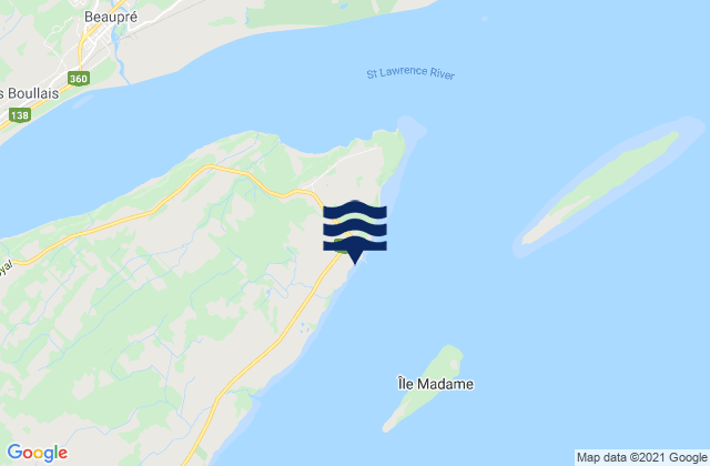 Mappa delle maree di St-Francois, Canada