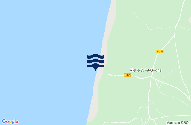 Mappa delle maree di St-Girons Plage, France