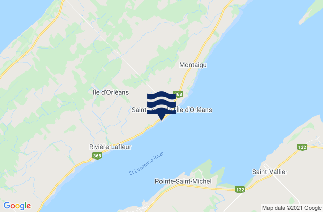Mappa delle maree di St-Jeanio, Canada