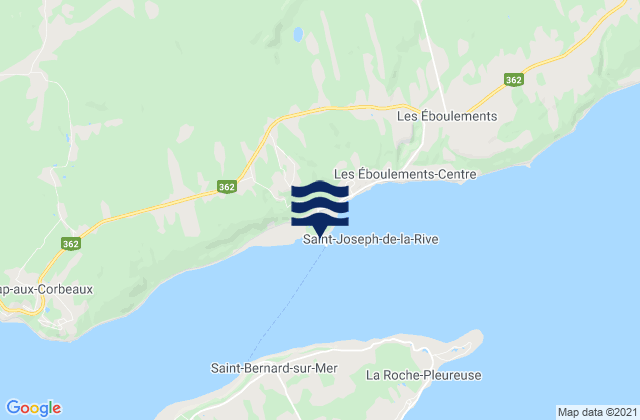 Mappa delle maree di St-Joseph-de-la-Rive, Canada