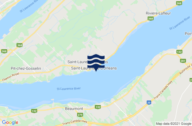 Mappa delle maree di St-Laurent-Ile-Dorleans, Canada