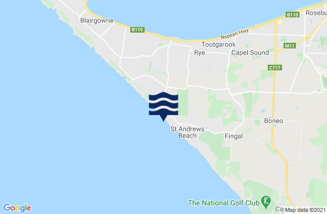 Mappa delle maree di St Andrews, Australia