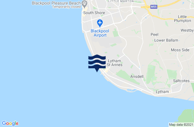 Mappa delle maree di St Annes Beach, United Kingdom