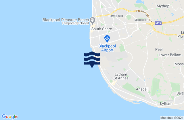 Mappa delle maree di St Annes North Beach, United Kingdom