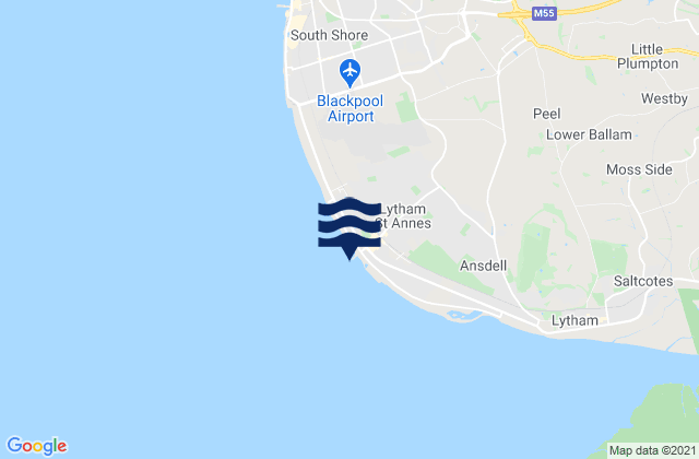 Mappa delle maree di St Annes Pier, United Kingdom