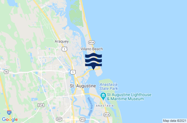 Mappa delle maree di St Augustine Pier, United States