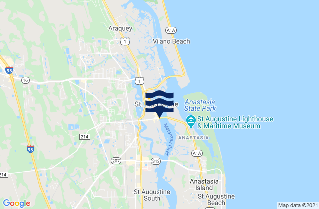 Mappa delle maree di St Augustine city dock, United States