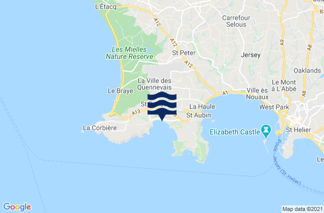 Mappa delle maree di St Brelades - Jersey, France