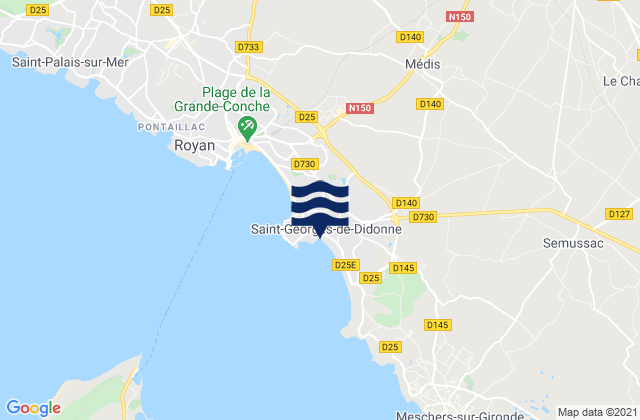 Mappa delle maree di St Georges de Didonne, France
