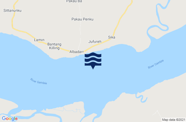Mappa delle maree di St James Island, Gambia