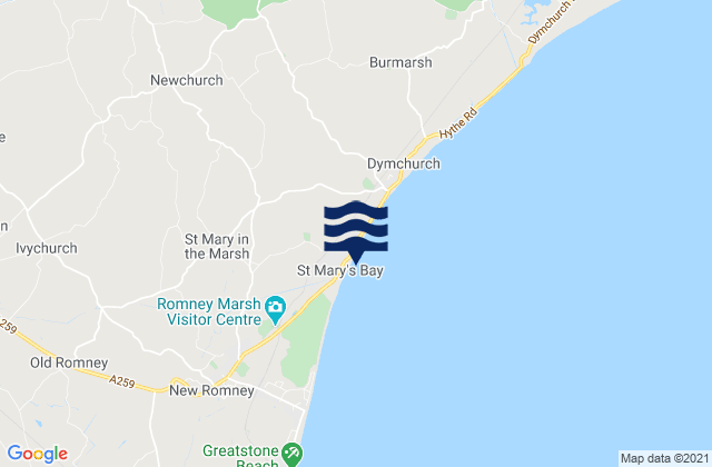 Mappa delle maree di St Marys Bay Sands Beach, United Kingdom