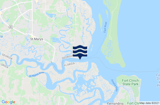 Mappa delle maree di St Marys, United States