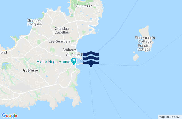 Mappa delle maree di St Peter Port Guernsey Island, France