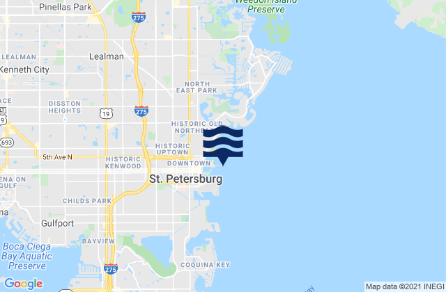 Mappa delle maree di St Petersburg, United States