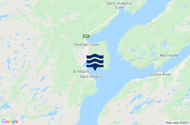 Mappa delle maree di St. Alban's, Canada